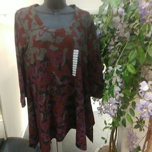 Premise Printed Knit Tunic Top